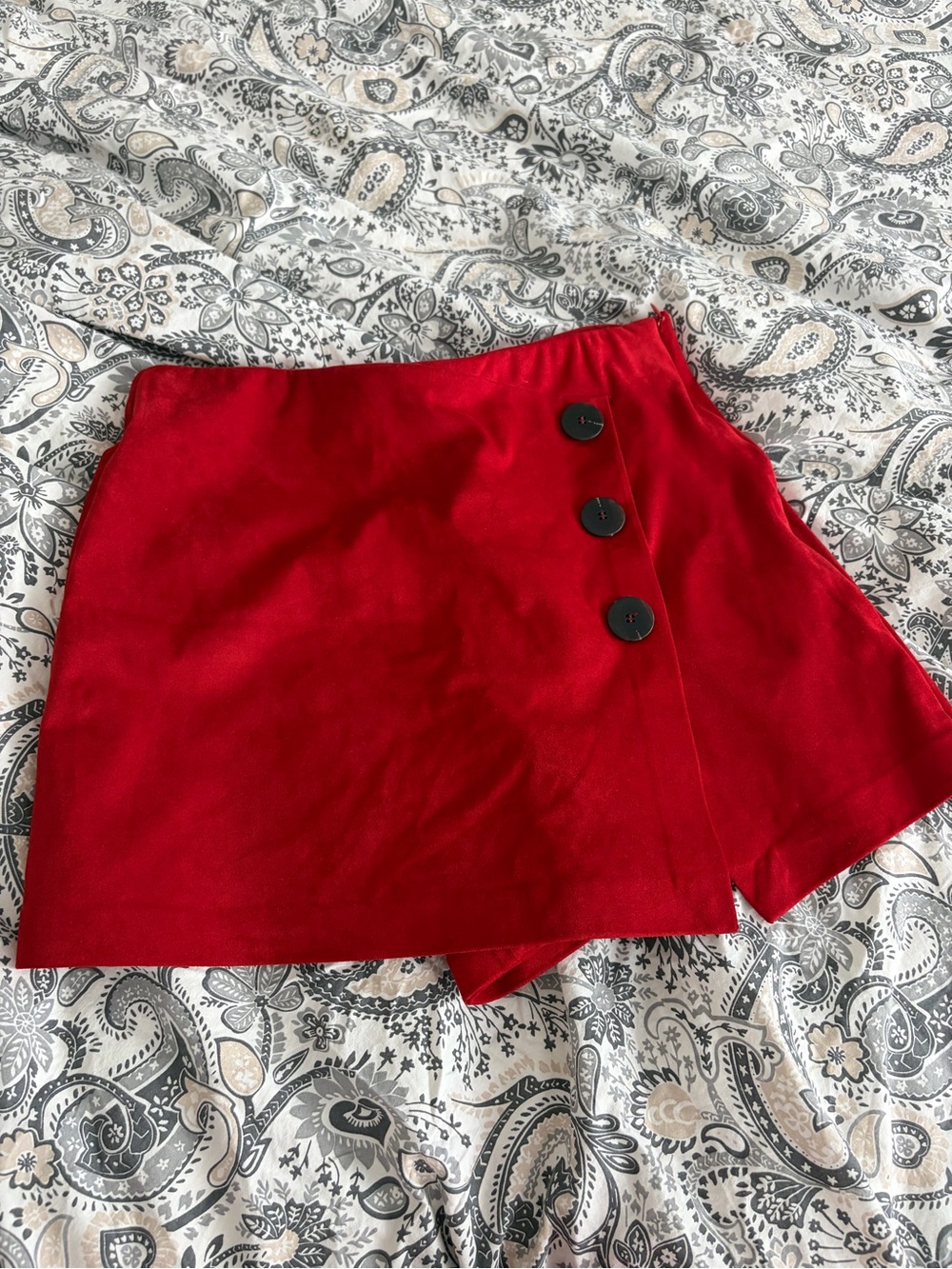 Zara Red TRF Suede-Look Skort